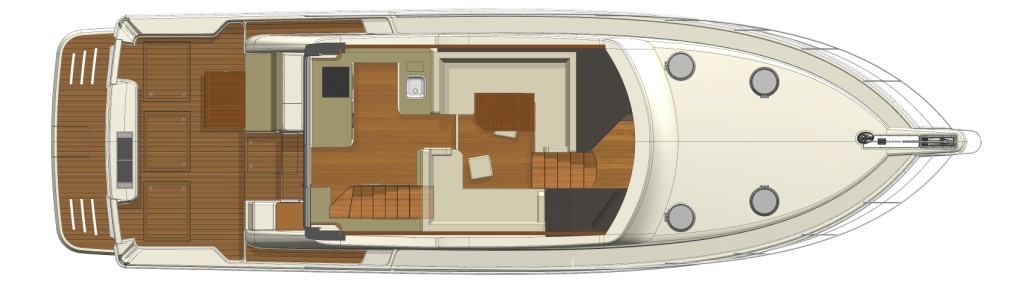 Increased side deck access and double side transom doors make it easier to move around the boat © Stephen Milne